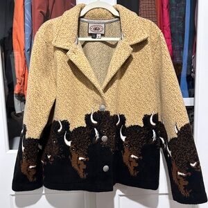 Vintage Fleece Buffalo Pattern Jacket